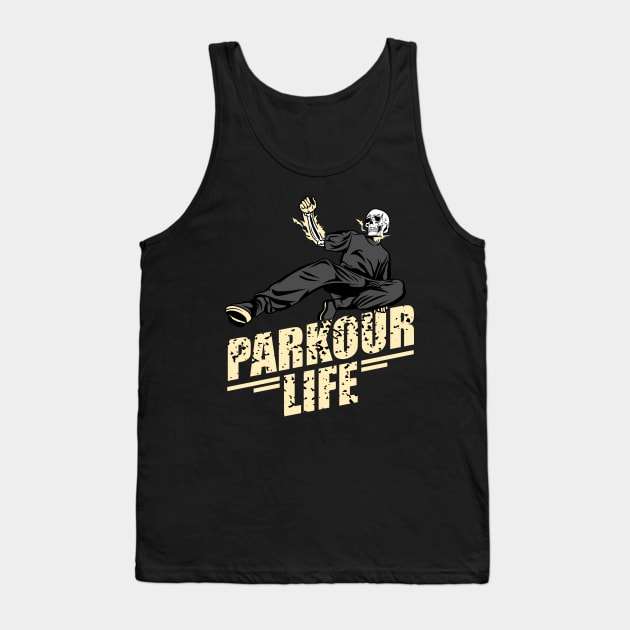 PARKOUR SKULL Tank Top by beanbeardy